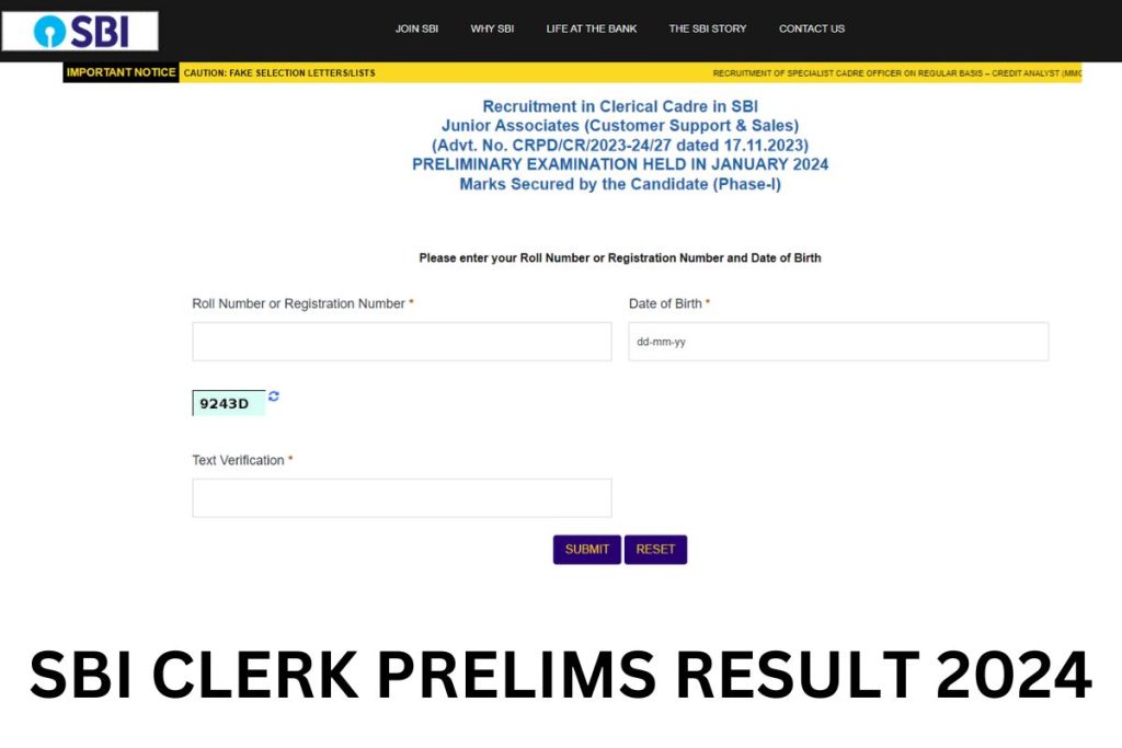 SBI Clerk Prelims Result 2024, Cut Off Marks & Merit List